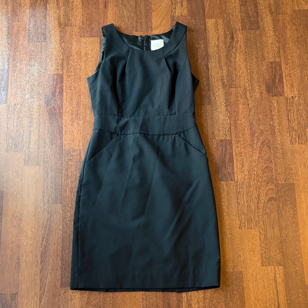 J. Crew Black Suiting Sleeveless Sheath Dress 4